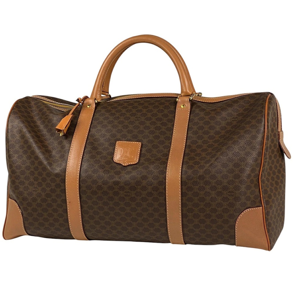 Celine Macadam Boston bag travel handbag canvas brown